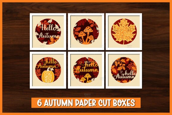 Download 6 Autumn Shadow Box, Autumn Paper Cut - Autumn shadow box Collection