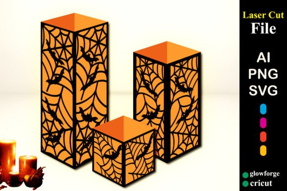 Download Halloween Paper Cut Candle Holder 3d SVG - Premium Resources