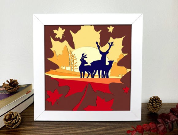 Download Deer Autumn Shadow Box Svg - Autumn shadow box Collection
